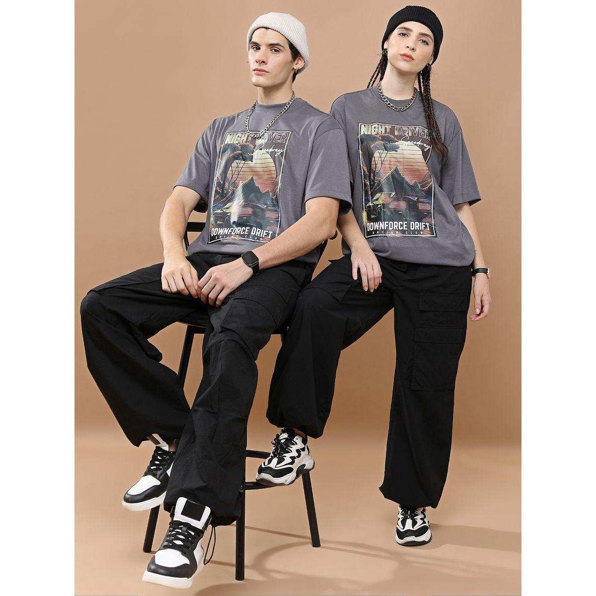 تيشيرت واسع مطبع بطبعة جرافيك هايلاندر × ستايلي-men-clothing-tshirtsandpolos-tshirts-image-5