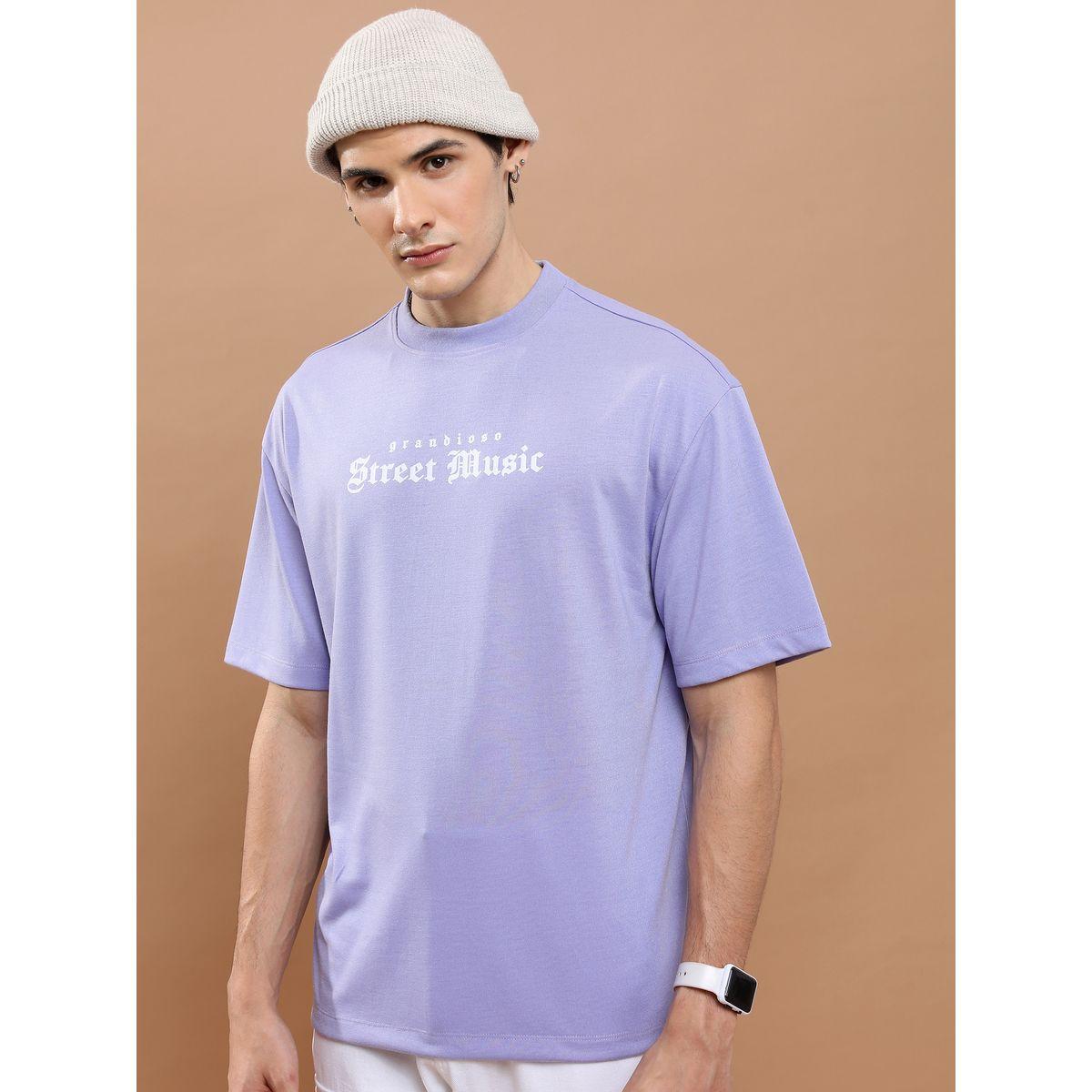 تيشيرت واسع مطبع بطبعة جرافيك هايلاندر × ستايلي-men-clothing-tshirtsandpolos-tshirts-image-1
