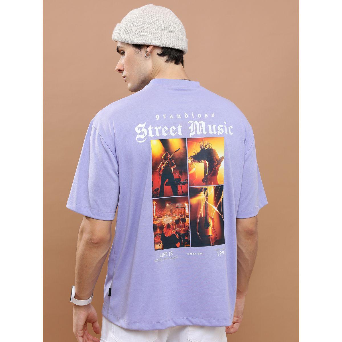 تيشيرت واسع مطبع بطبعة جرافيك هايلاندر × ستايلي-men-clothing-tshirtsandpolos-tshirts-image-3
