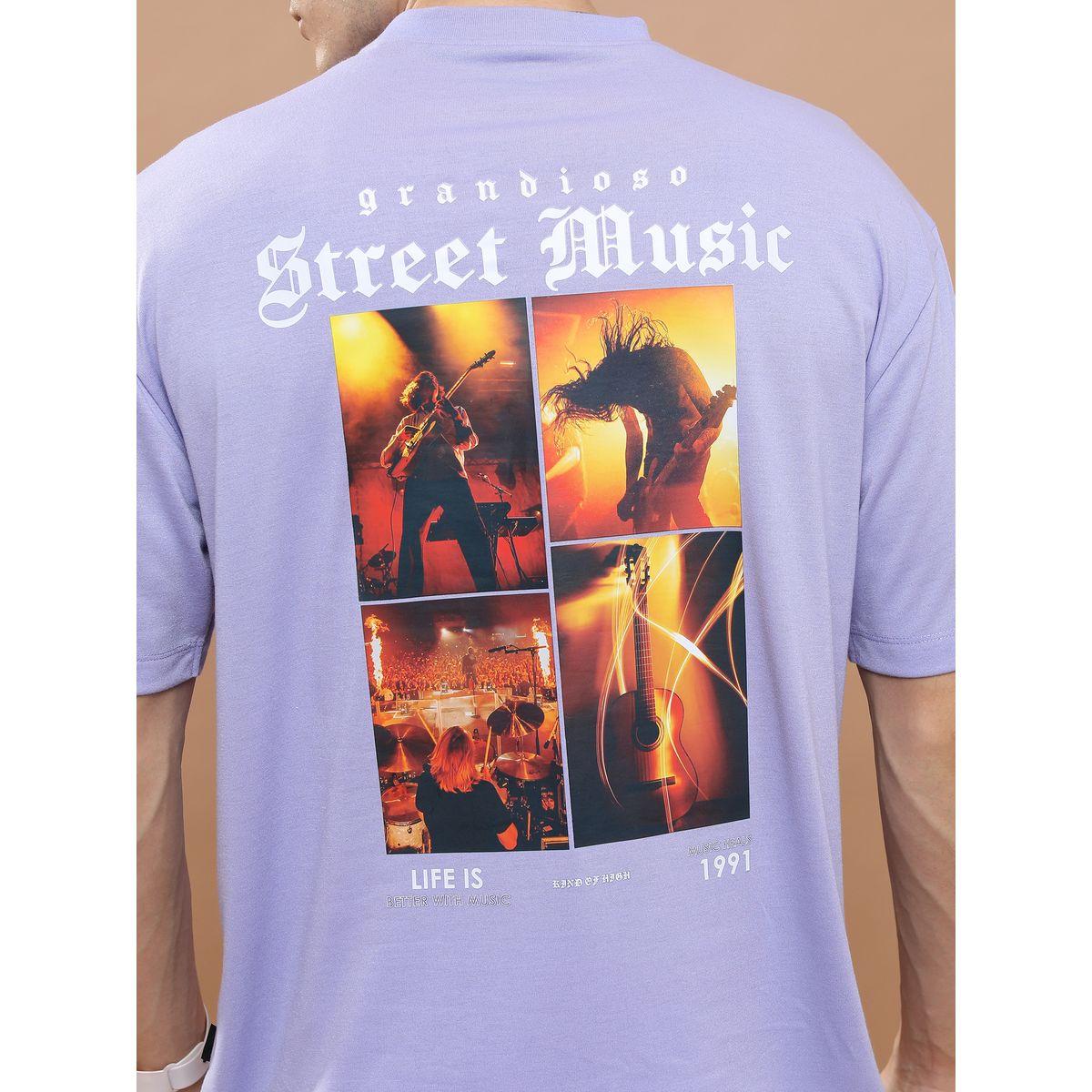 تيشيرت واسع مطبع بطبعة جرافيك هايلاندر × ستايلي-men-clothing-tshirtsandpolos-tshirts-image-4