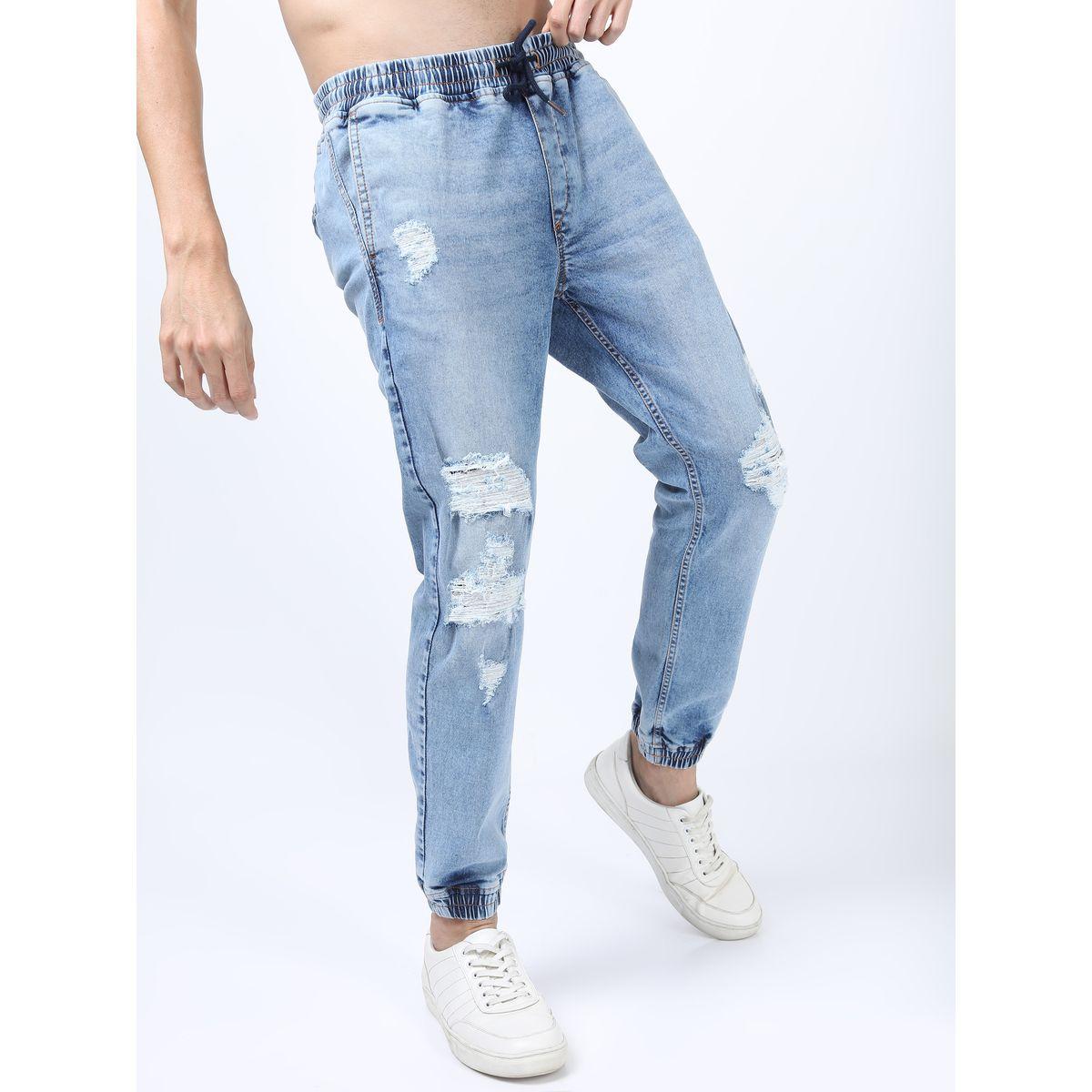 Ketch X Styli  Light Fade Distressed Jeans with Drawstring Closure-men-clothing-bottoms-jeans-image-2