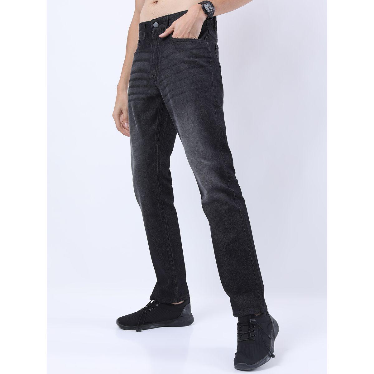 جينز مشطوف بخصر متوسط وجيوب كيتش × ستايلي-men-clothing-bottoms-jeans-image-2