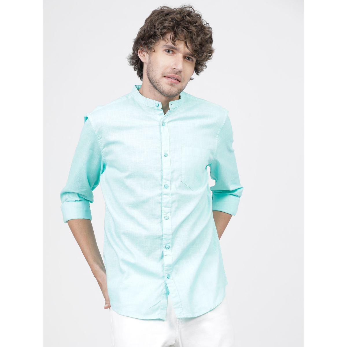 قميص سادة بقصة سليم فت واكمام طويلة كيتش × ستايلي-men-clothing-shirts-image-1
