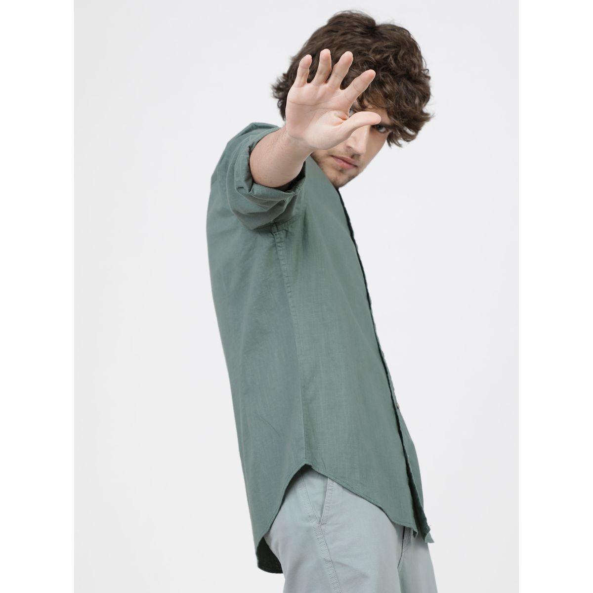 Ketch X Styli  Solid Chest Pocket Shirt with Long Sleeves-men-clothing-shirts-image-2