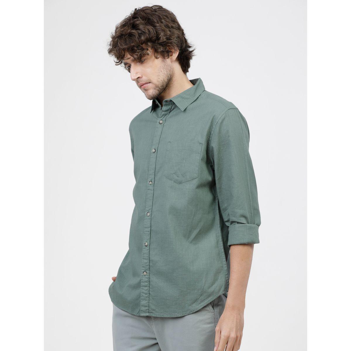 Ketch X Styli  Solid Chest Pocket Shirt with Long Sleeves-men-clothing-shirts-image-5