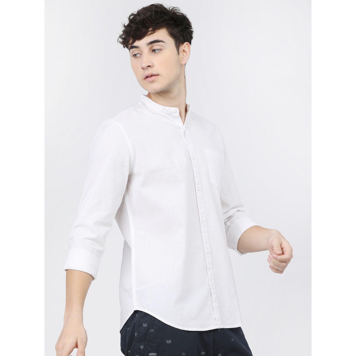 قميص بياقة ماندارين مع اكمام طويلة وجيب كيتش × ستايلي-men-clothing-shirts-image-3