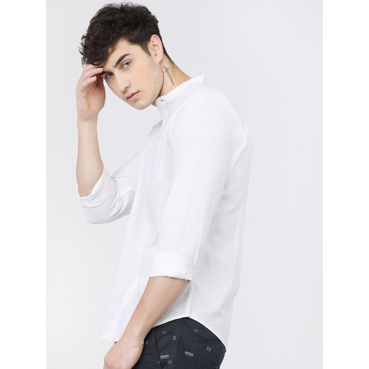 قميص بياقة ماندارين مع اكمام طويلة وجيب كيتش × ستايلي-men-clothing-shirts-image-6