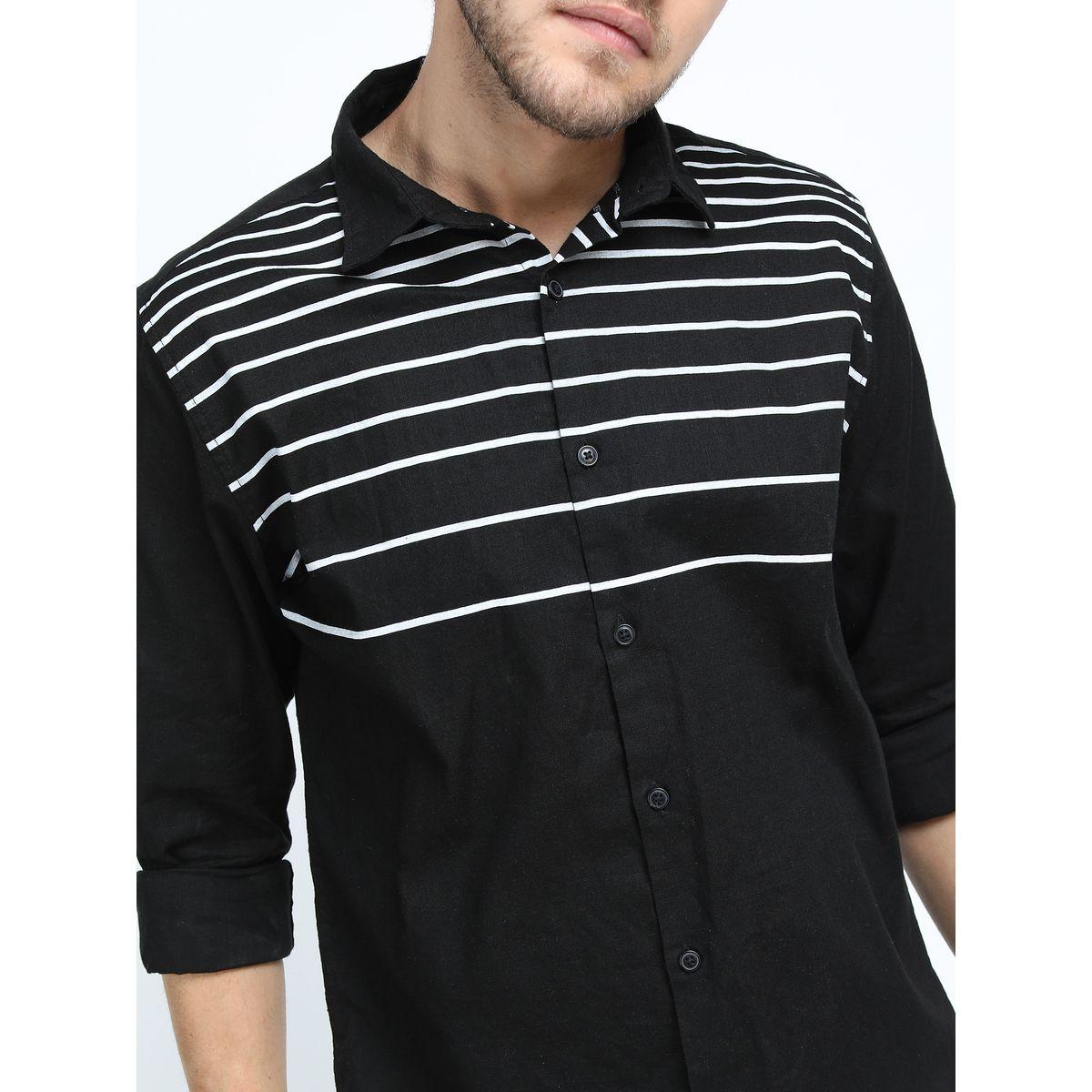 Ketch X Styli  Contrast Stripe Slim Fit Shirt with Long Sleeves-men-clothing-shirts-image-2