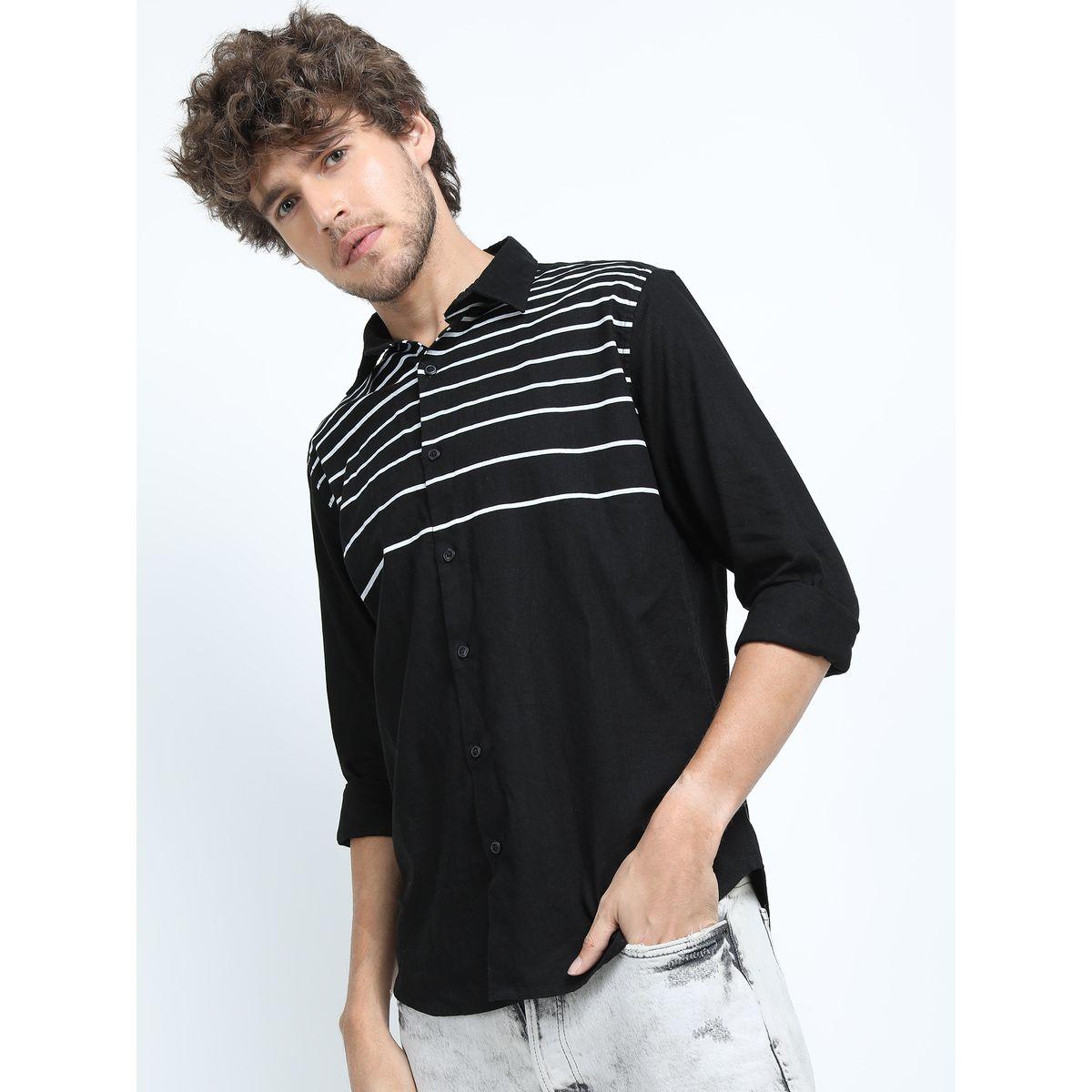 Ketch X Styli  Contrast Stripe Slim Fit Shirt with Long Sleeves-men-clothing-shirts-image-5