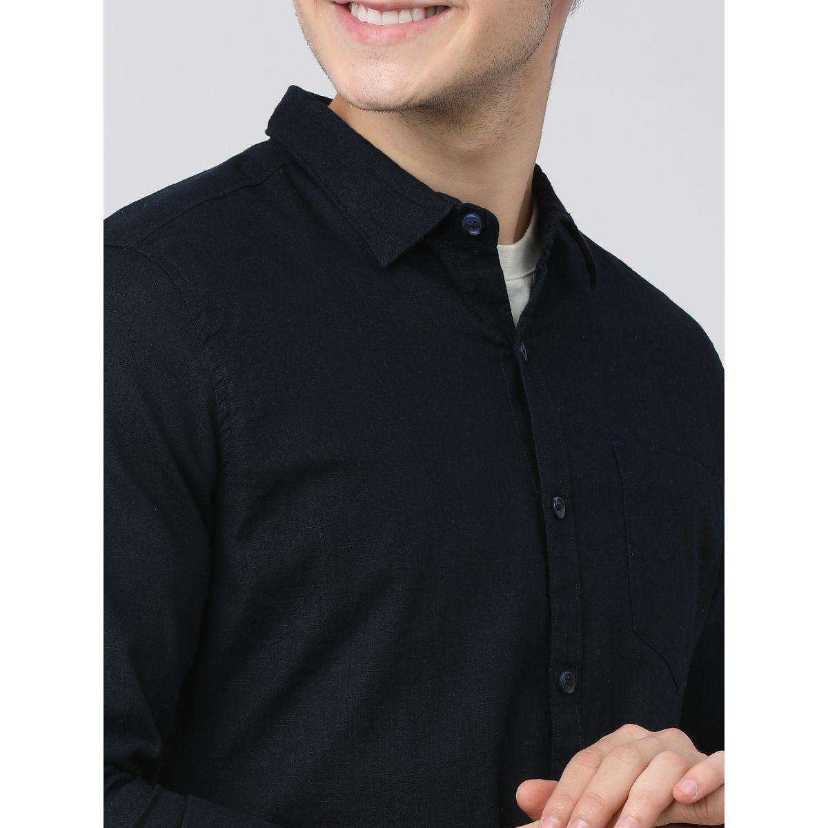 Ketch X Styli  Solid Slim Fit Shirt with Long Sleeves-men-clothing-shirts-image-2