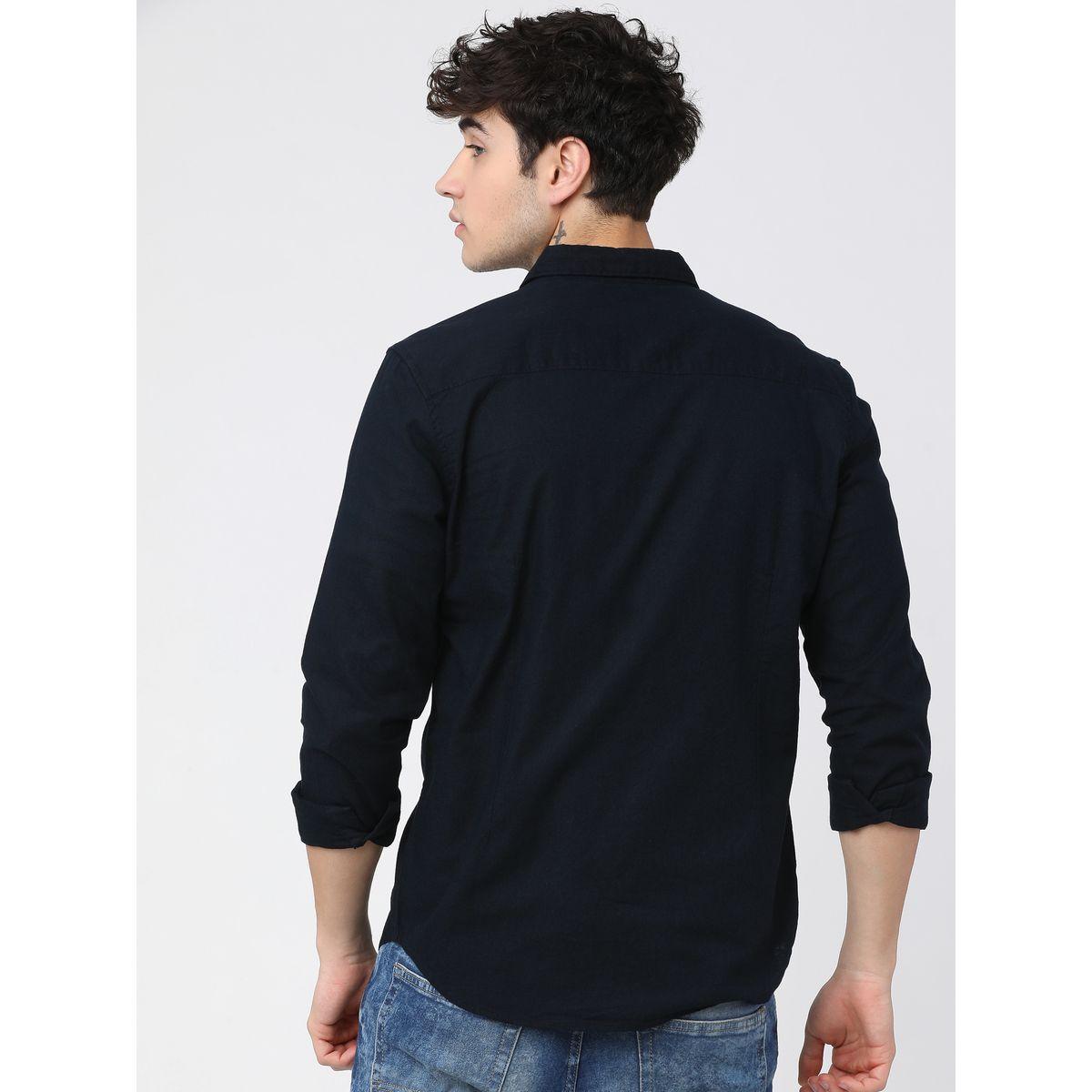Ketch X Styli  Solid Slim Fit Shirt with Long Sleeves-men-clothing-shirts-image-4