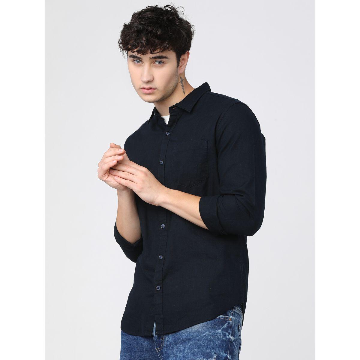 Ketch X Styli  Solid Slim Fit Shirt with Long Sleeves-men-clothing-shirts-image-6