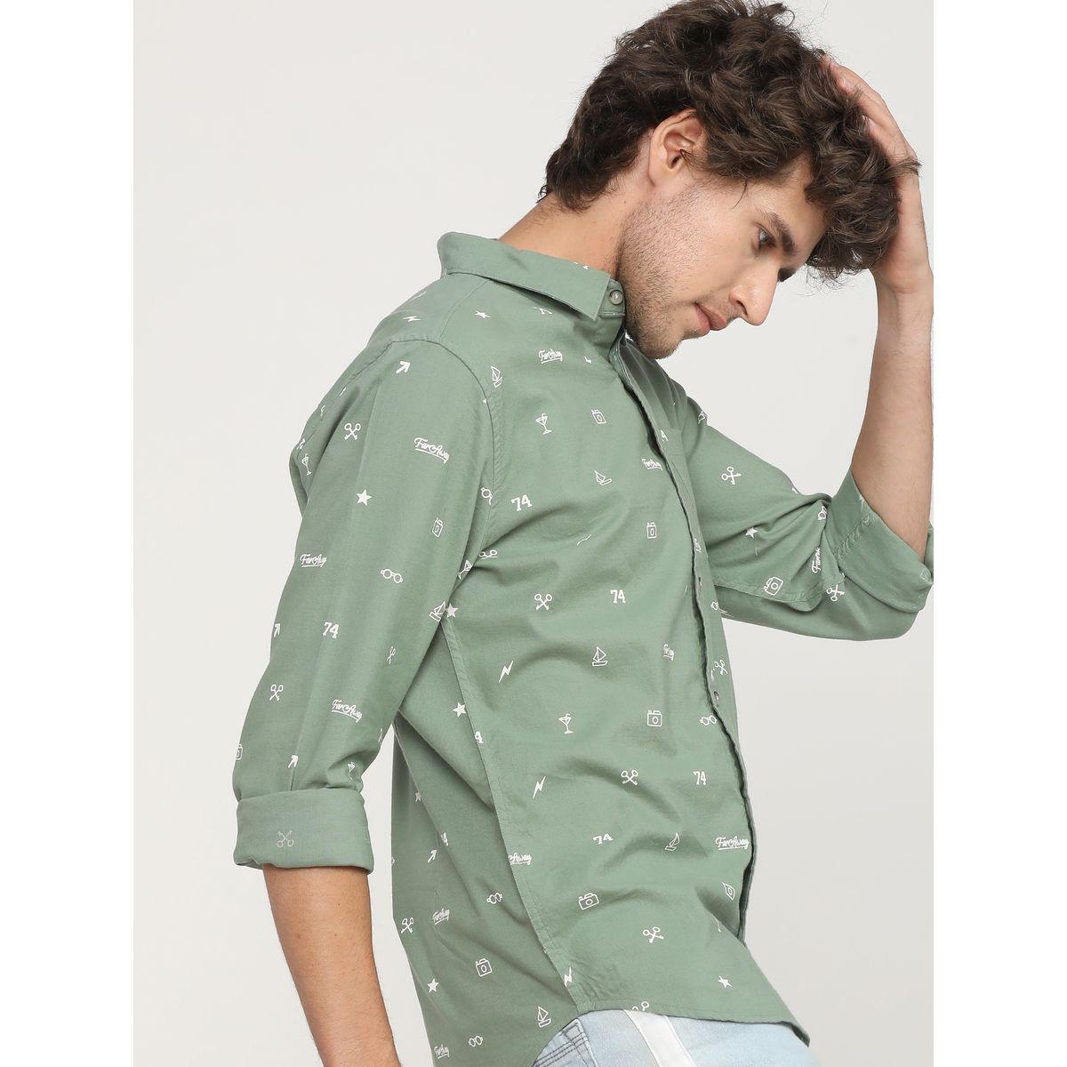 قميص مطبع بالكامل مع قصة سليم فت كيتش × ستايلي-men-clothing-shirts-image-2