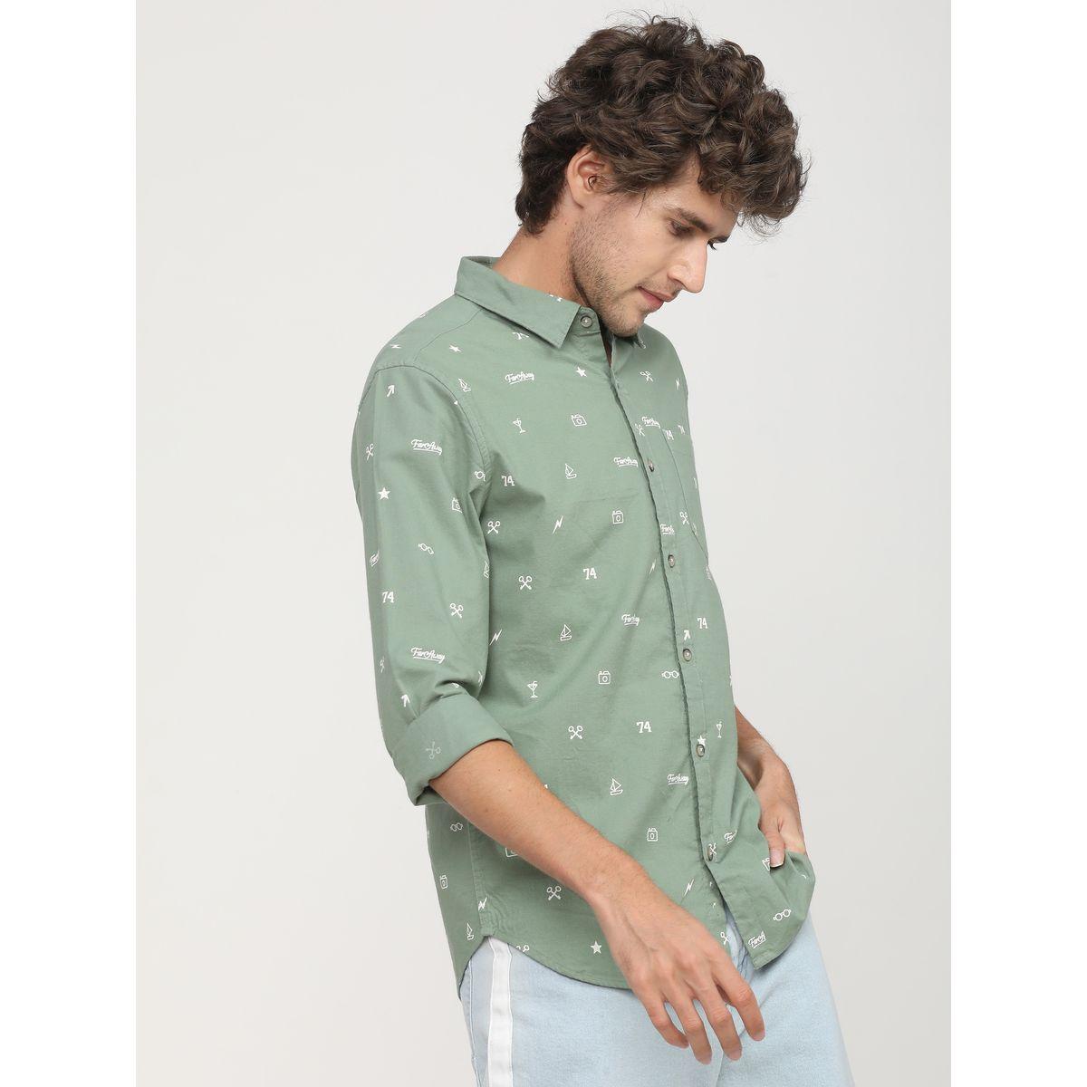 قميص مطبع بالكامل مع قصة سليم فت كيتش × ستايلي-men-clothing-shirts-image-5