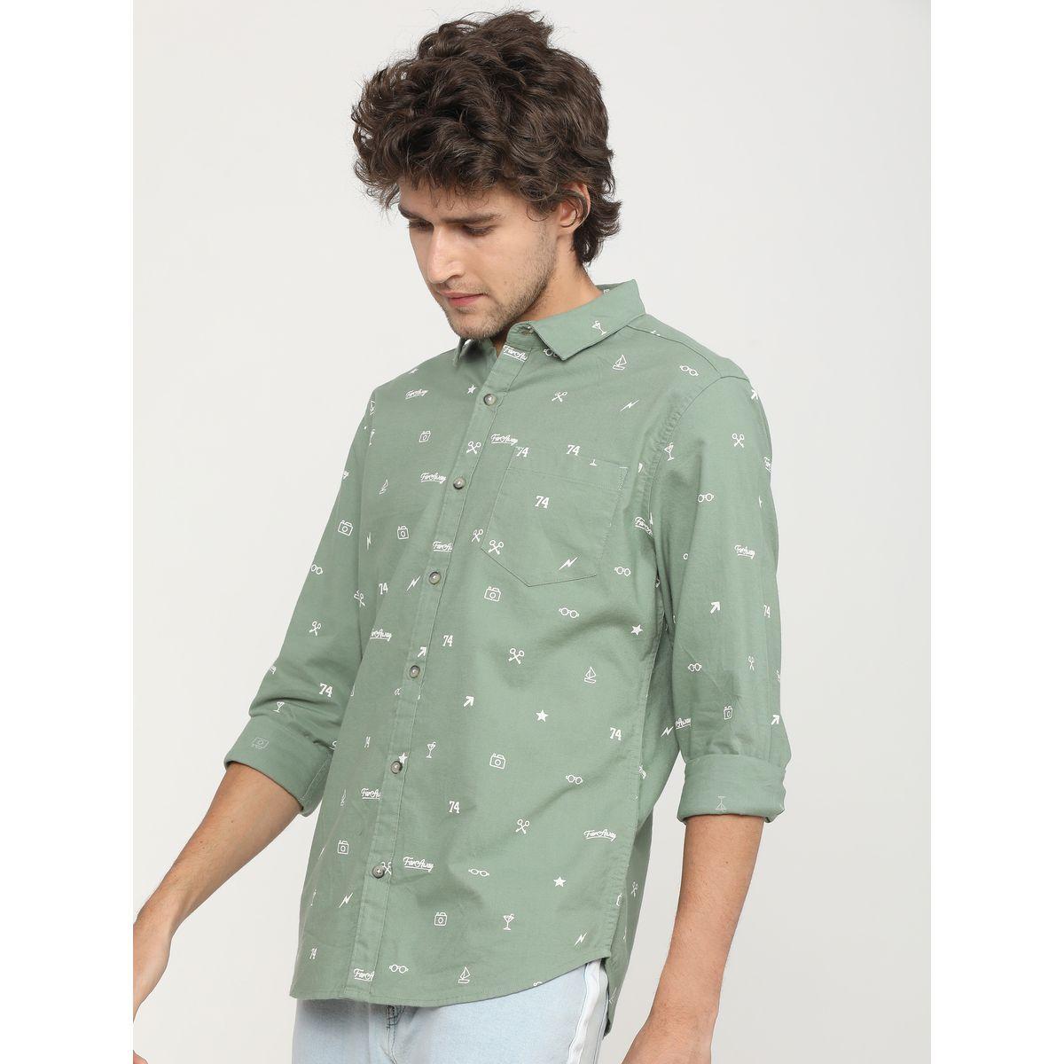 قميص مطبع بالكامل مع قصة سليم فت كيتش × ستايلي-men-clothing-shirts-image-6