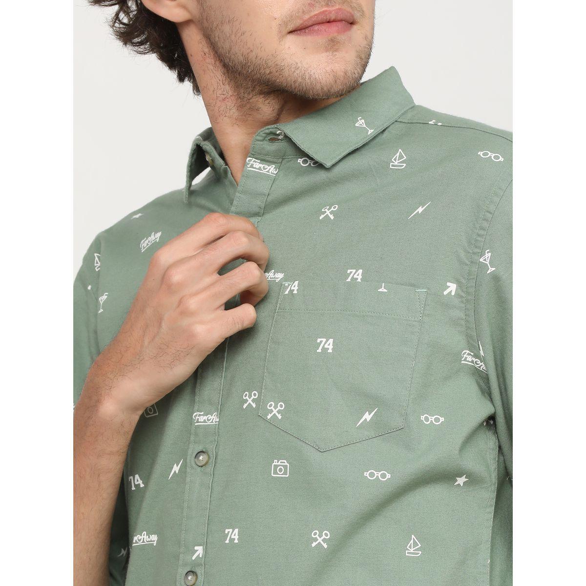 قميص مطبع بالكامل مع قصة سليم فت كيتش × ستايلي-men-clothing-shirts-image-7
