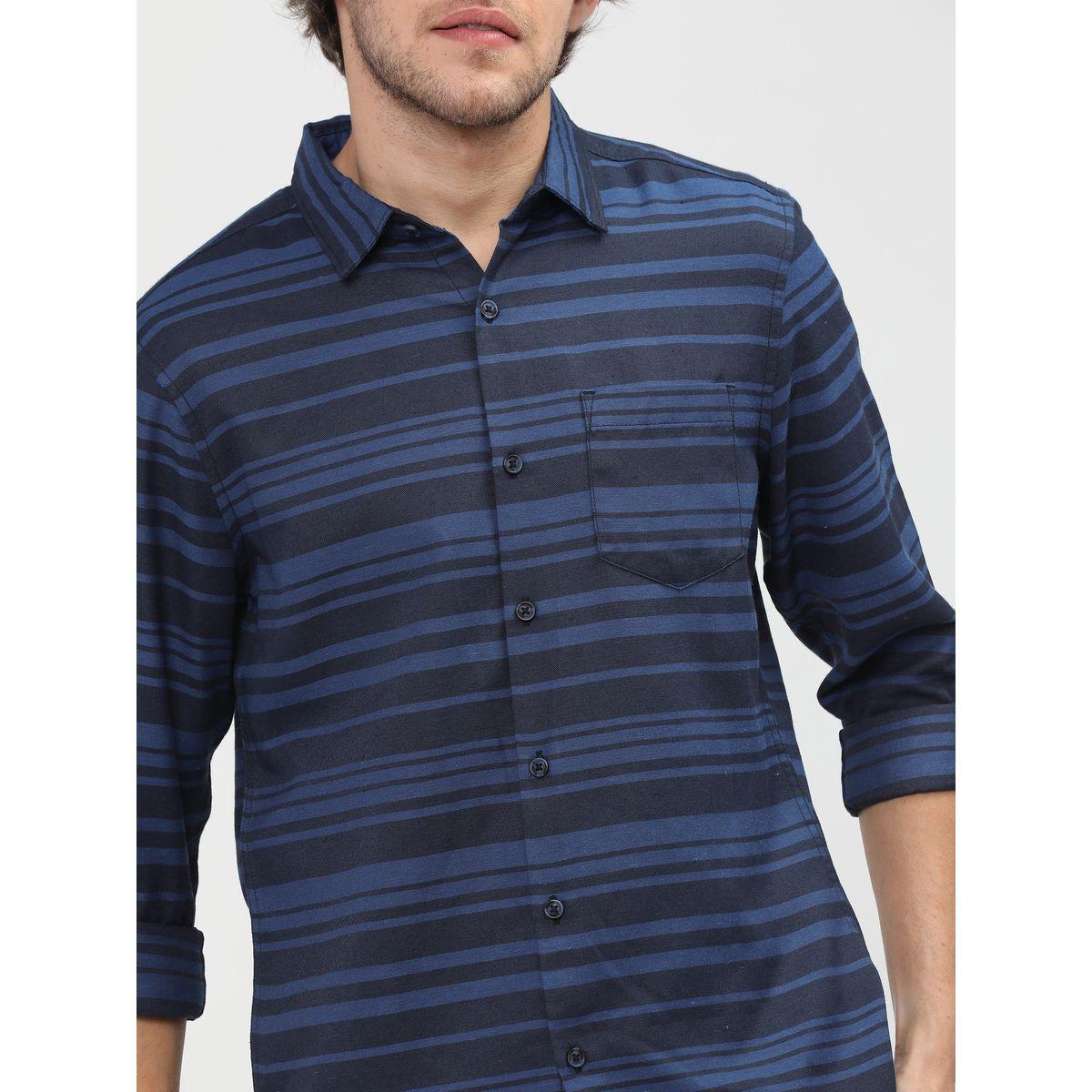 قميص مخطط بجيب على الصدر كيتش × ستايلي-men-clothing-shirts-image-2