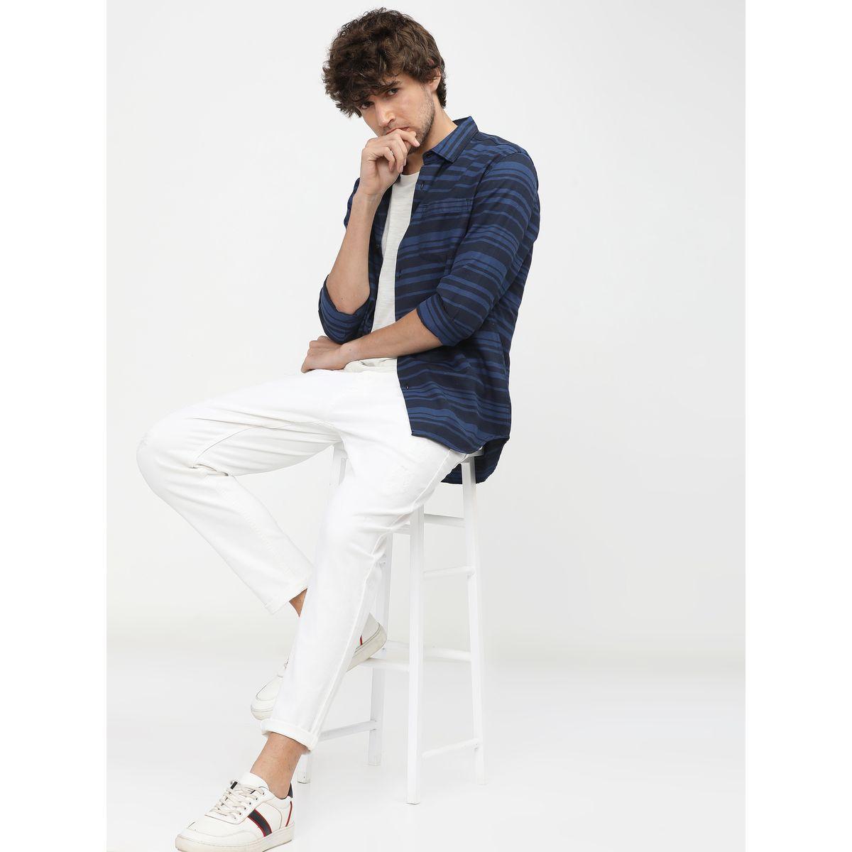 قميص مخطط بجيب على الصدر كيتش × ستايلي-men-clothing-shirts-image-6