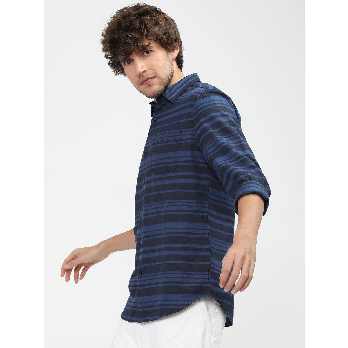 قميص مخطط بجيب على الصدر كيتش × ستايلي-men-clothing-shirts-image-7