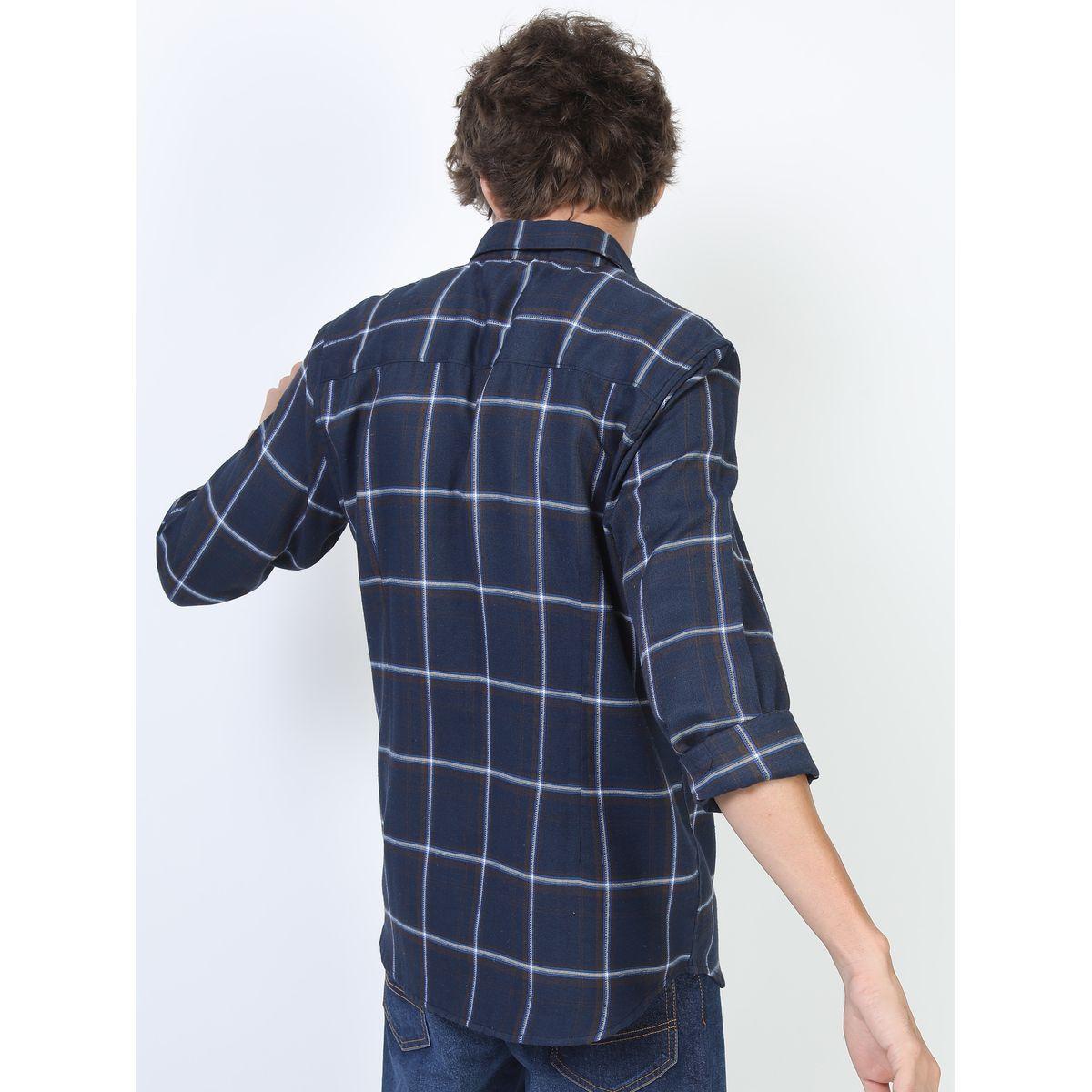 قميص كاروهات باكمام طويلة وجيب كيتش × ستايلي-men-clothing-shirts-image-4