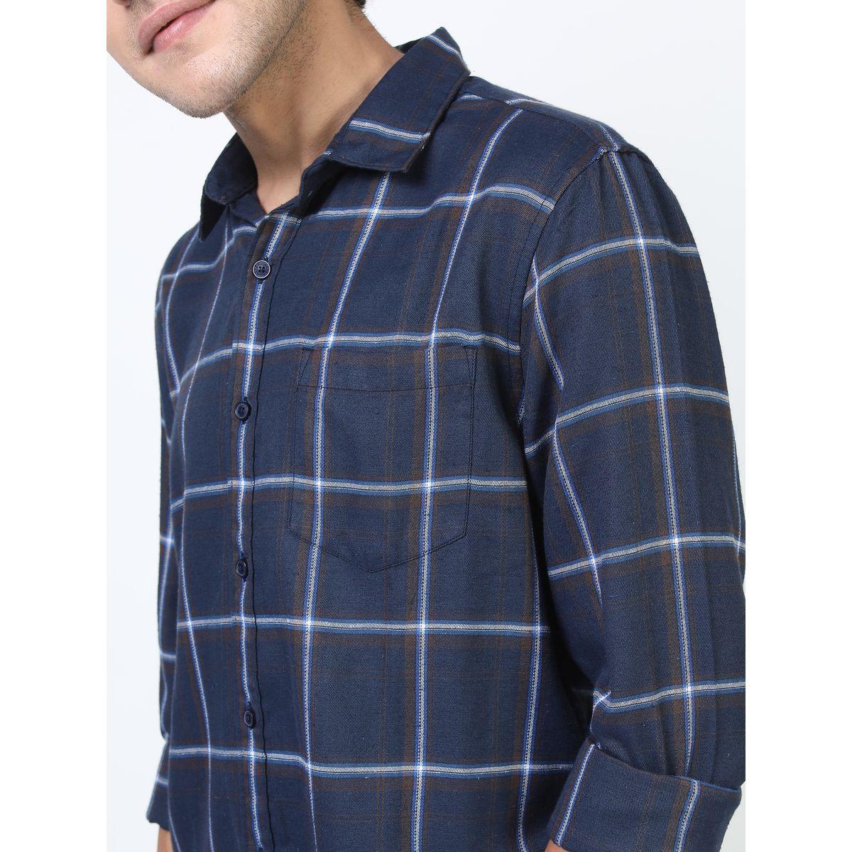 Ketch X Styli  Windowpane Checked Shirt with Long Sleeves-men-clothing-shirts-image-5