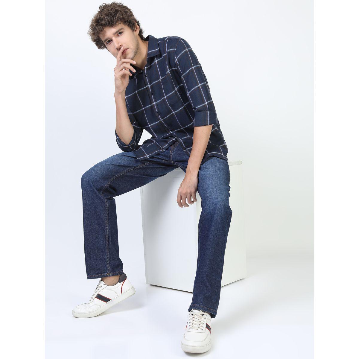 Ketch X Styli  Windowpane Checked Shirt with Long Sleeves-men-clothing-shirts-image-6