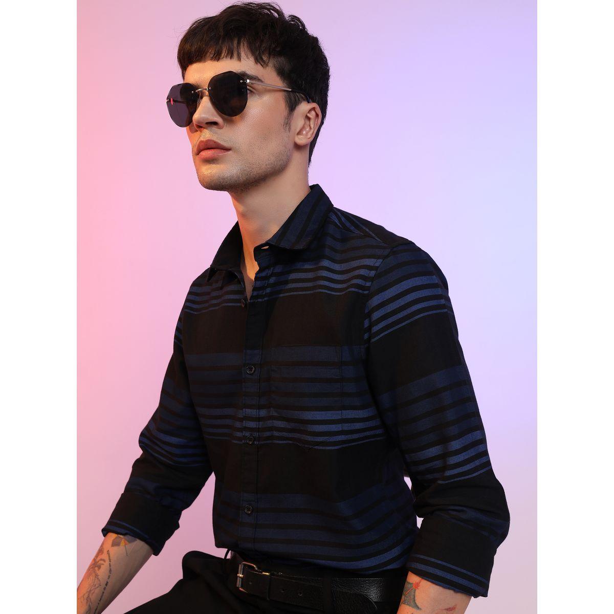 Ketch X Styli  Colorblock Striped Shirt with Long Sleeves-men-clothing-shirts-image-1