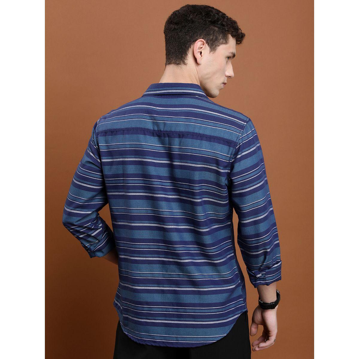 قميص مخطط بقصة سليم فت واكمام طويلة كيتش × ستايلي-men-clothing-shirts-image-4
