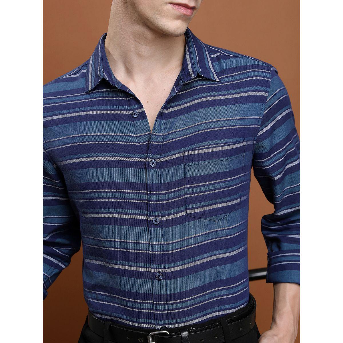 قميص مخطط بقصة سليم فت واكمام طويلة كيتش × ستايلي-men-clothing-shirts-image-5