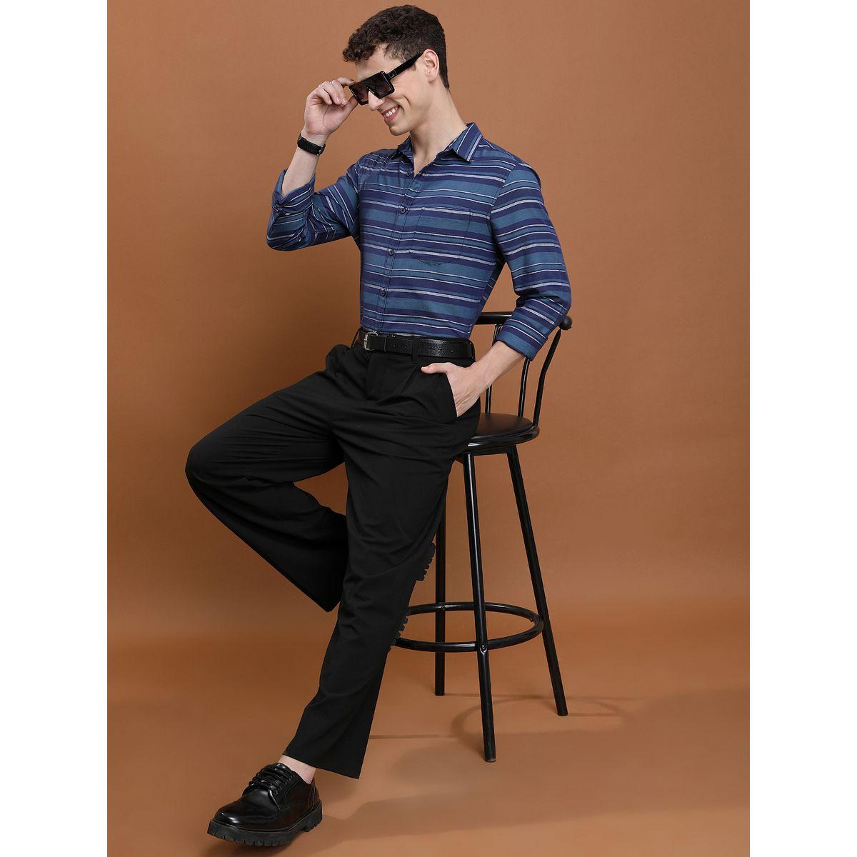قميص مخطط بقصة سليم فت واكمام طويلة كيتش × ستايلي-men-clothing-shirts-image-6