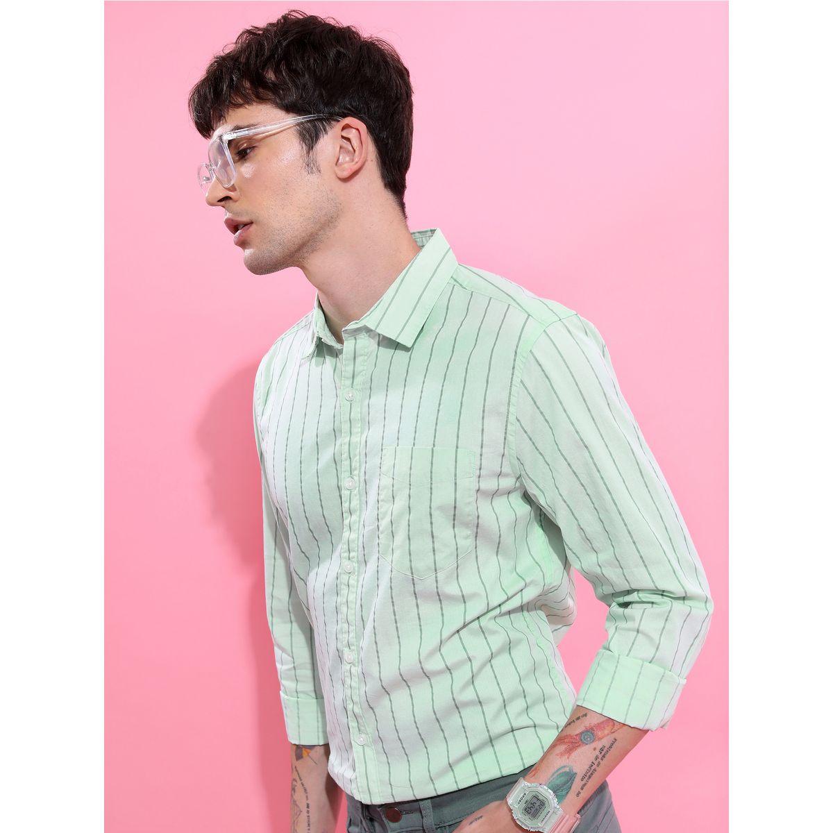Ketch X Styli  Striped Chest Pocket Shirt with Long Sleeves-men-clothing-shirts-image-2