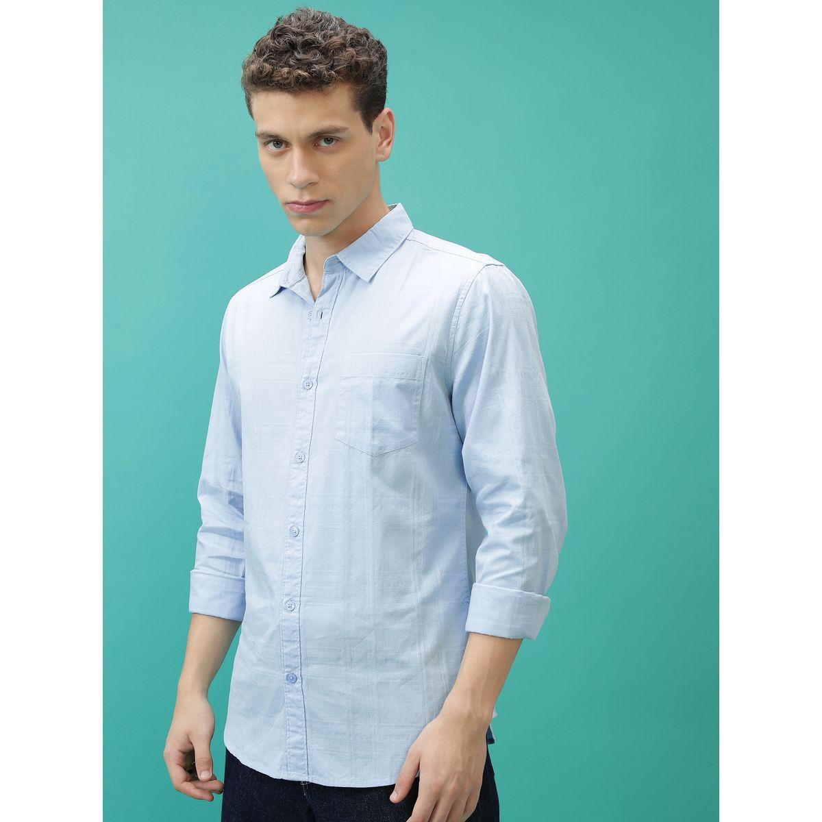 Ketch X Styli  Textured Chest Pocket Shirt with Long Sleeves-men-clothing-shirts-image-2