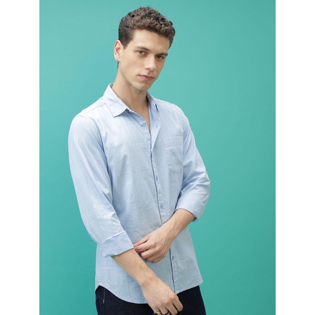 Ketch X Styli  Textured Chest Pocket Shirt with Long Sleeves-men-clothing-shirts-image-3