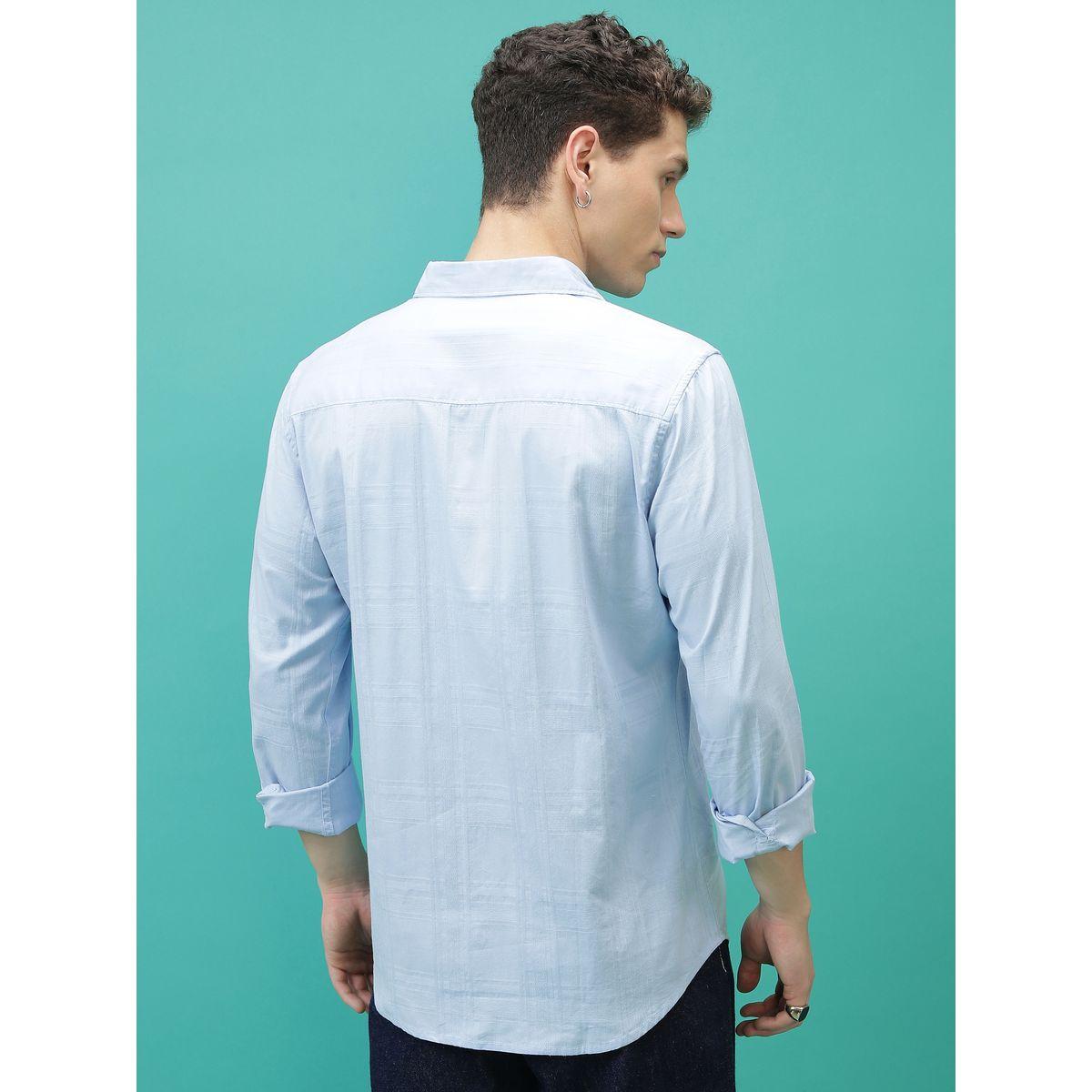Ketch X Styli  Textured Chest Pocket Shirt with Long Sleeves-men-clothing-shirts-image-4