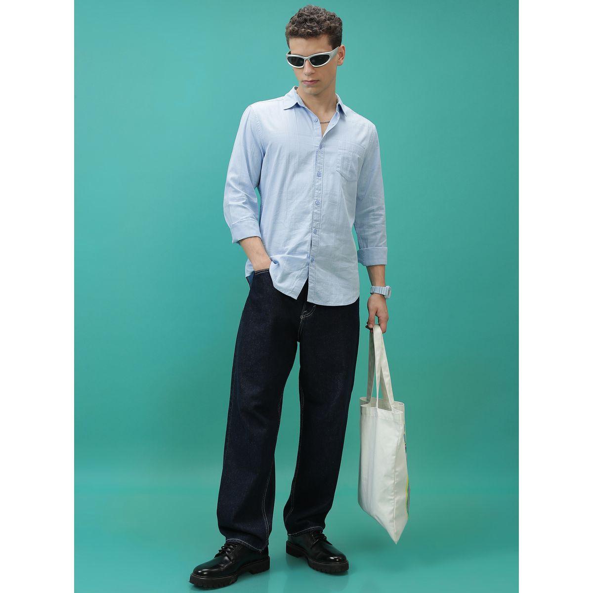 Ketch X Styli  Textured Chest Pocket Shirt with Long Sleeves-men-clothing-shirts-image-6