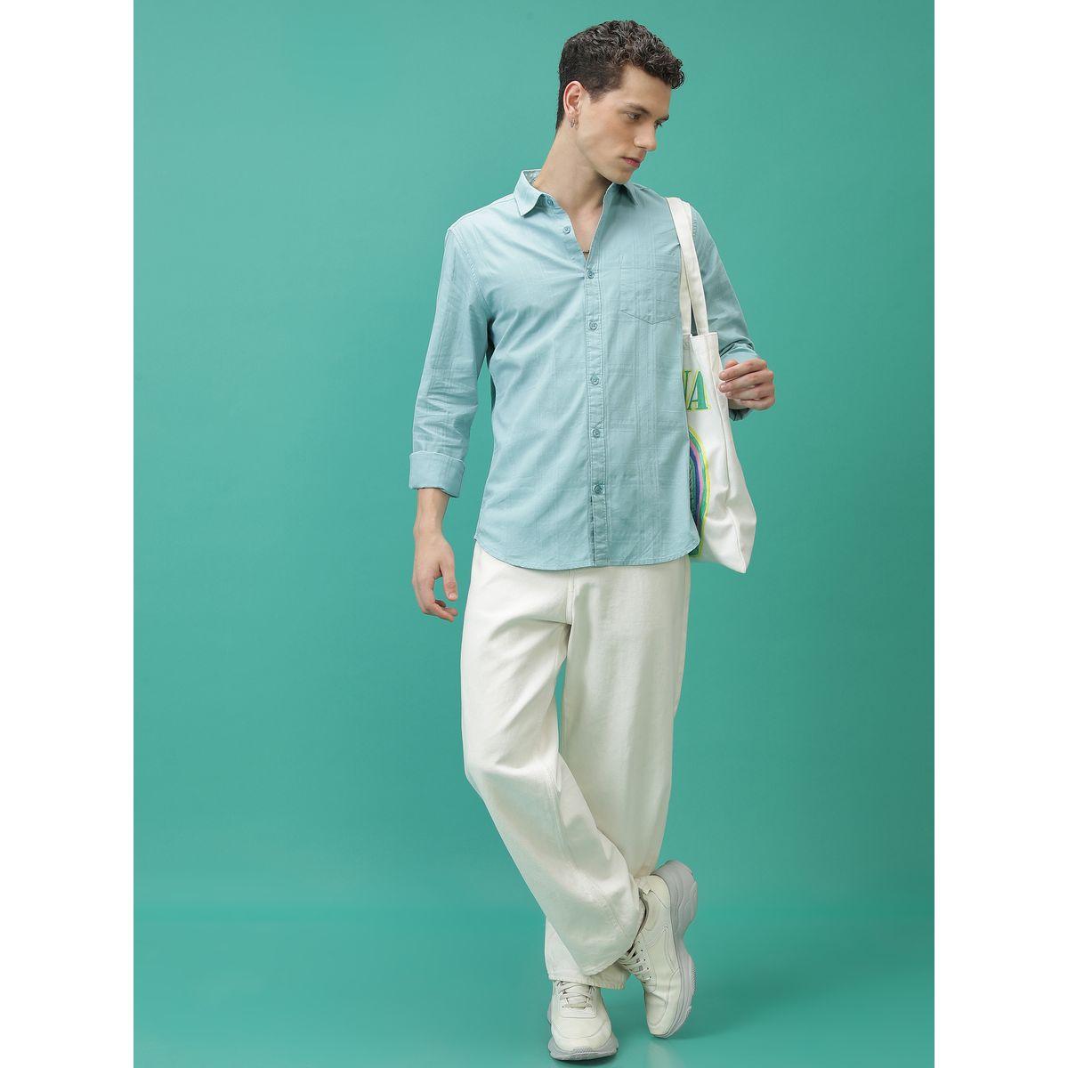 Ketch X Styli  Textured Chest Pocket Shirt with Long Sleeves-men-clothing-shirts-image-1