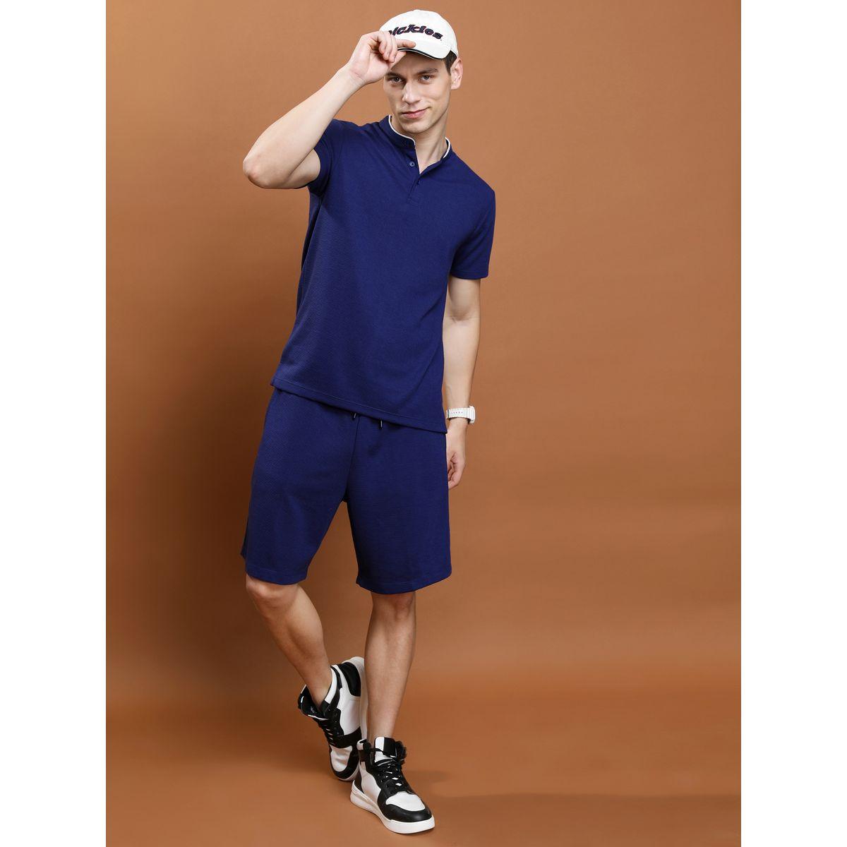 شورت بتفاصيل بارزة الملمس ورباط خصر كيتش × ستايلي-men-clothing-bottoms-shorts-image-6