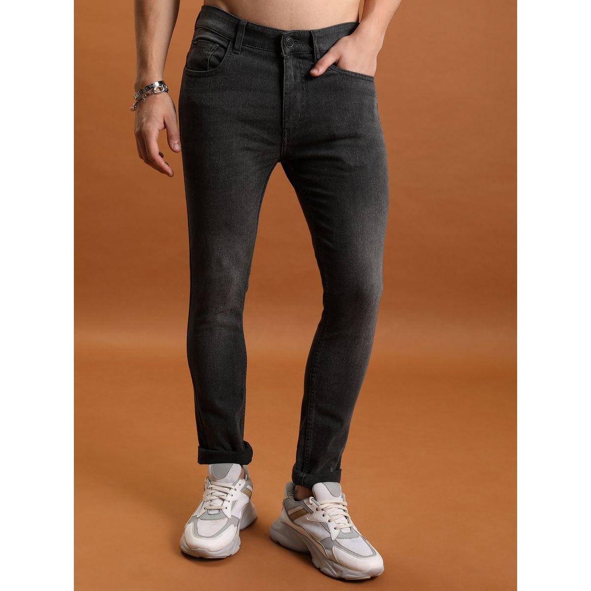 جينز بقصة سليم فت وتفاصيل لون باهت هايلاندر × ستايلي-men-clothing-bottoms-jeans-image-1