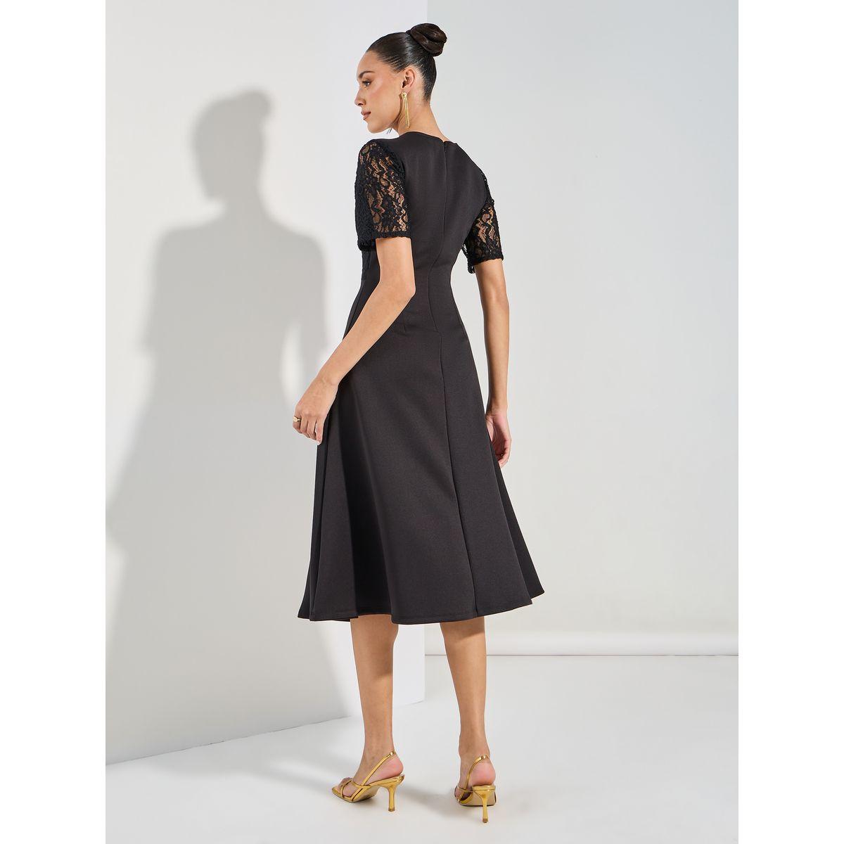 Styli Lace Insert Sleeve Flared Midi Dress-women-clothing-dresses-image-4