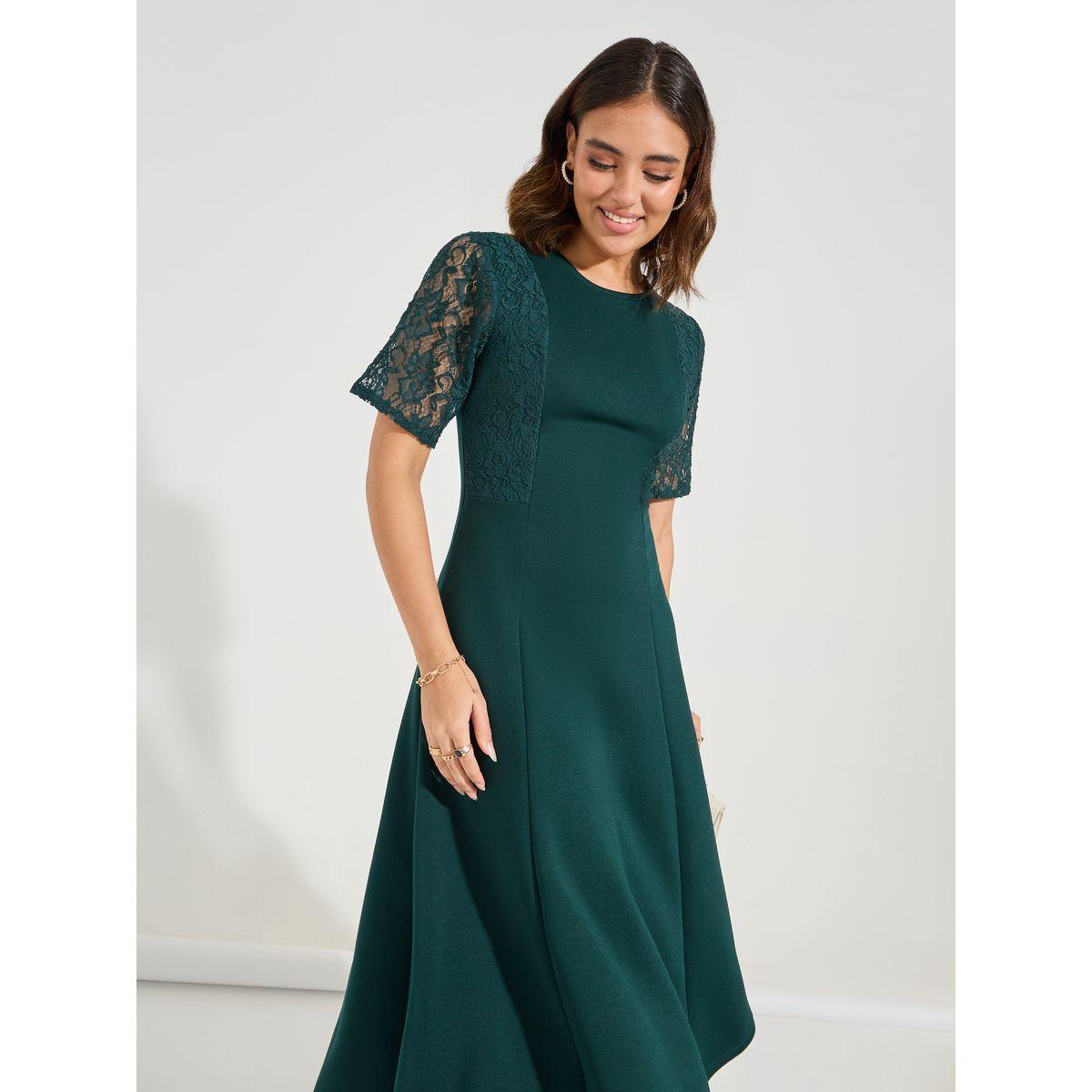 Styli Lace Insert Sleeve Flared Midi Dress-women-clothing-dresses-image-4