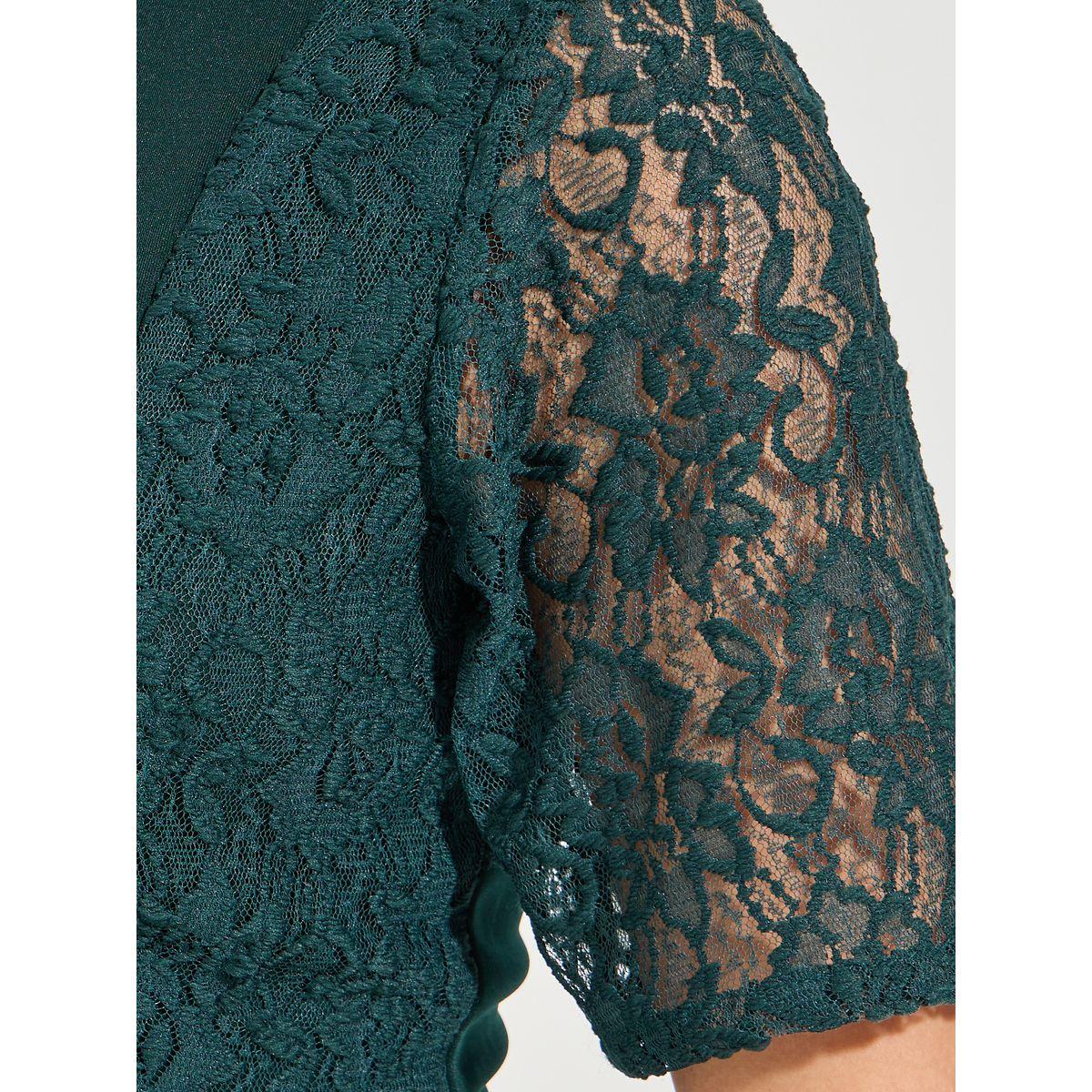 فستان ميدي مع اكمام قصيرة بتفاصيل دانتيل-women-clothing-dresses-image-5