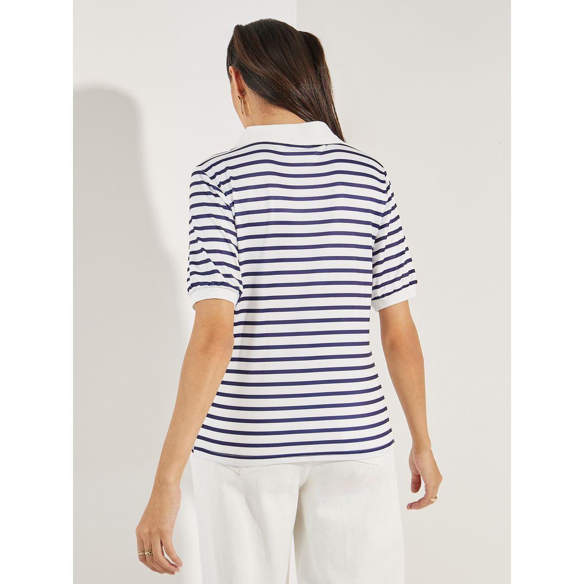 Styli Regular Fit Striped Collared Polo T-Shirt-women-clothing-tshirts-image-5