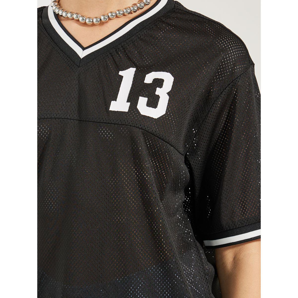 Styli Oversized Tipping Detail Mesh T-Shirt-women-clothing-tshirts-image-4