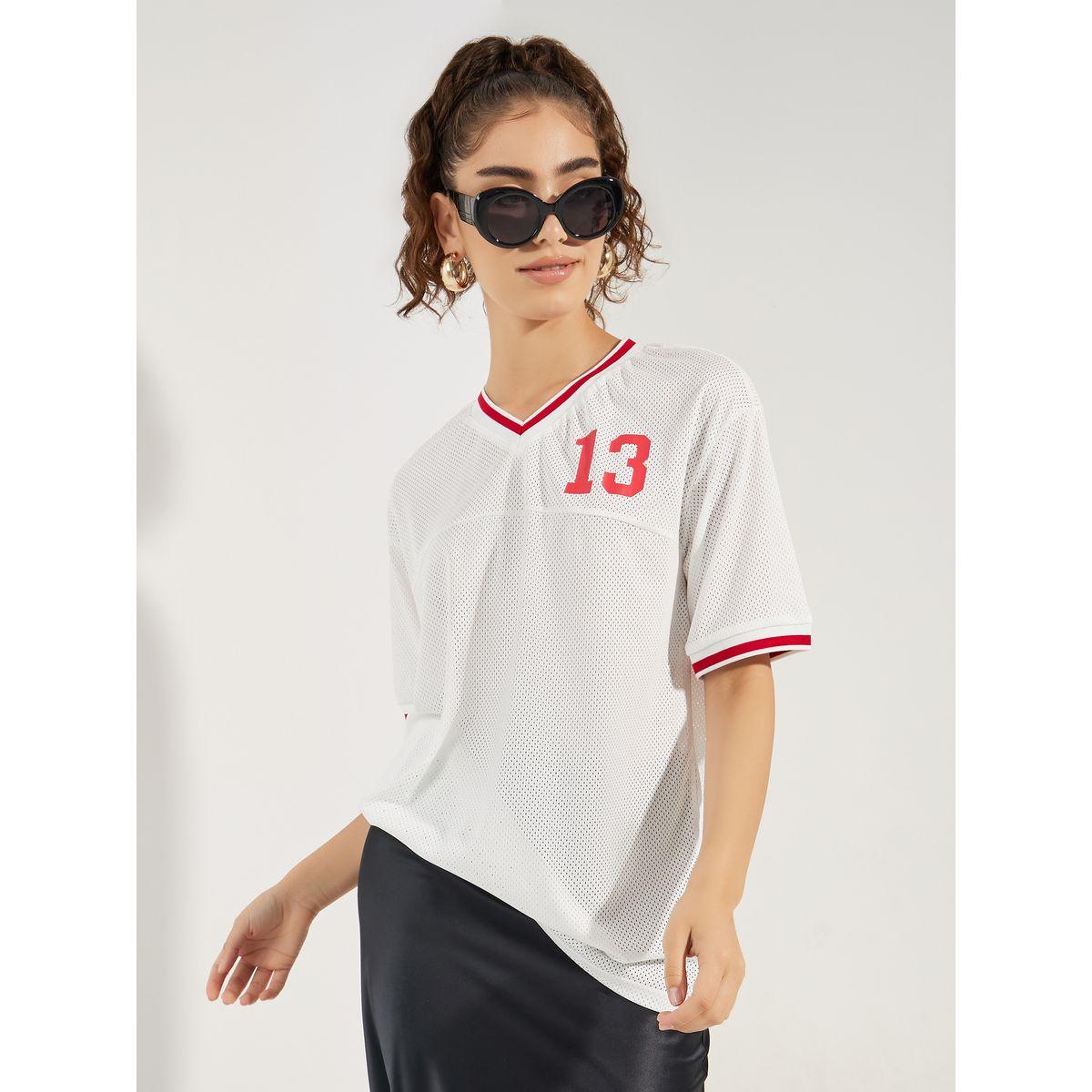 Styli Oversized Tipping Detail Mesh T-Shirt-women-clothing-tshirts-image-1