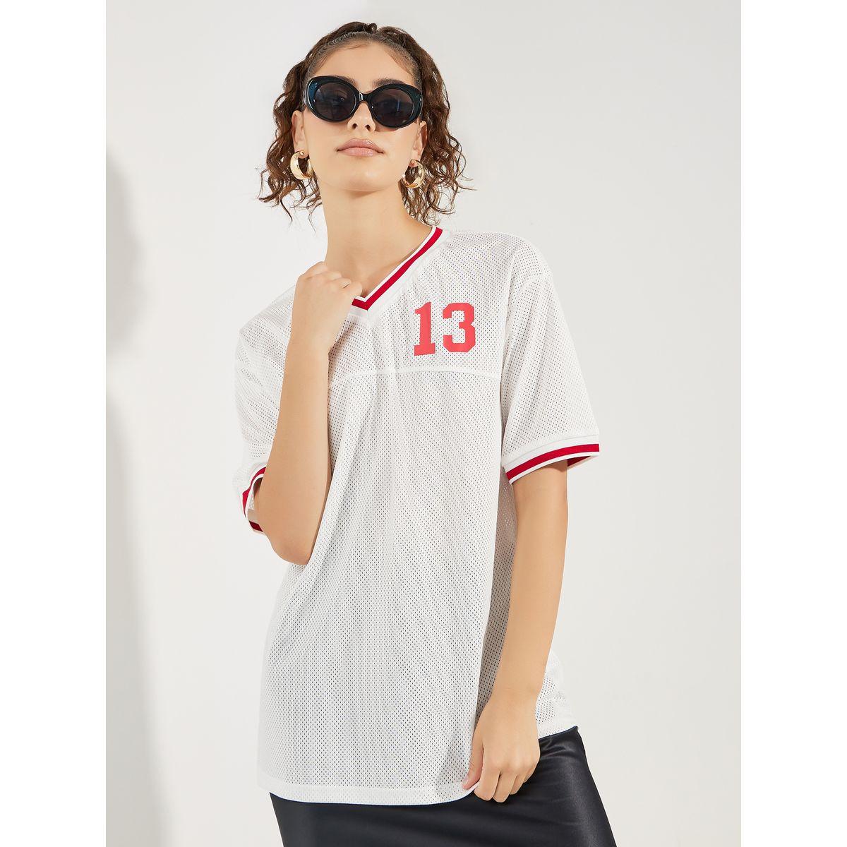 Styli Oversized Tipping Detail Mesh T-Shirt-women-clothing-tshirts-image-2