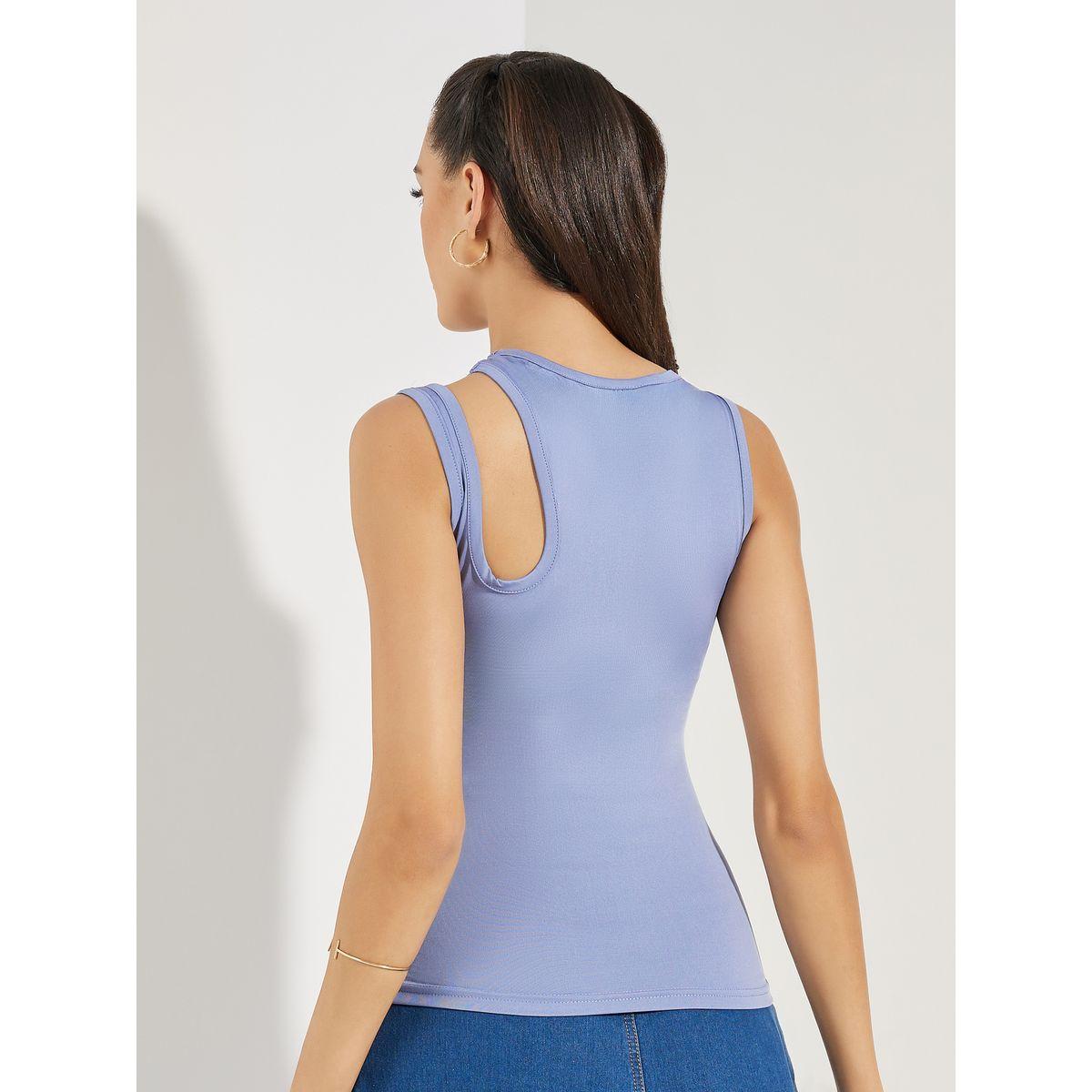 Styli Fitted Sleeveless Cut-Out Detail Tank-women-clothing-tshirts-image-5