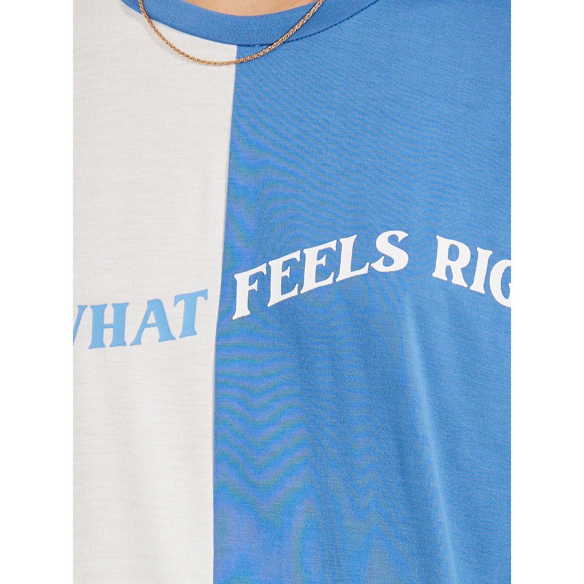 Styli Oversized Color Block Slogan Print T-Shirt-women-clothing-tshirts-image-4