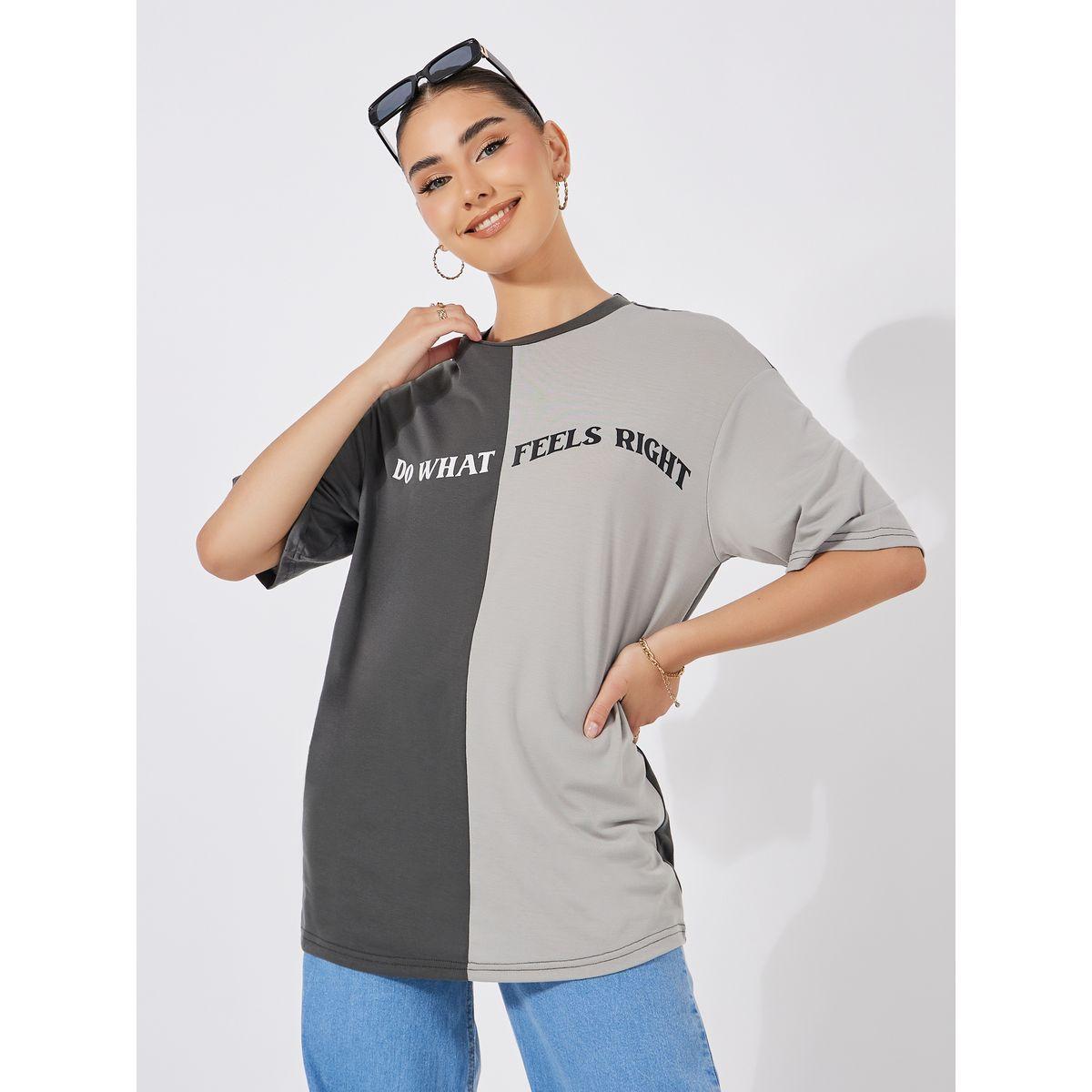تيشيرت فضفاض بنمط كتل الالوان-women-clothing-tshirts-image-4