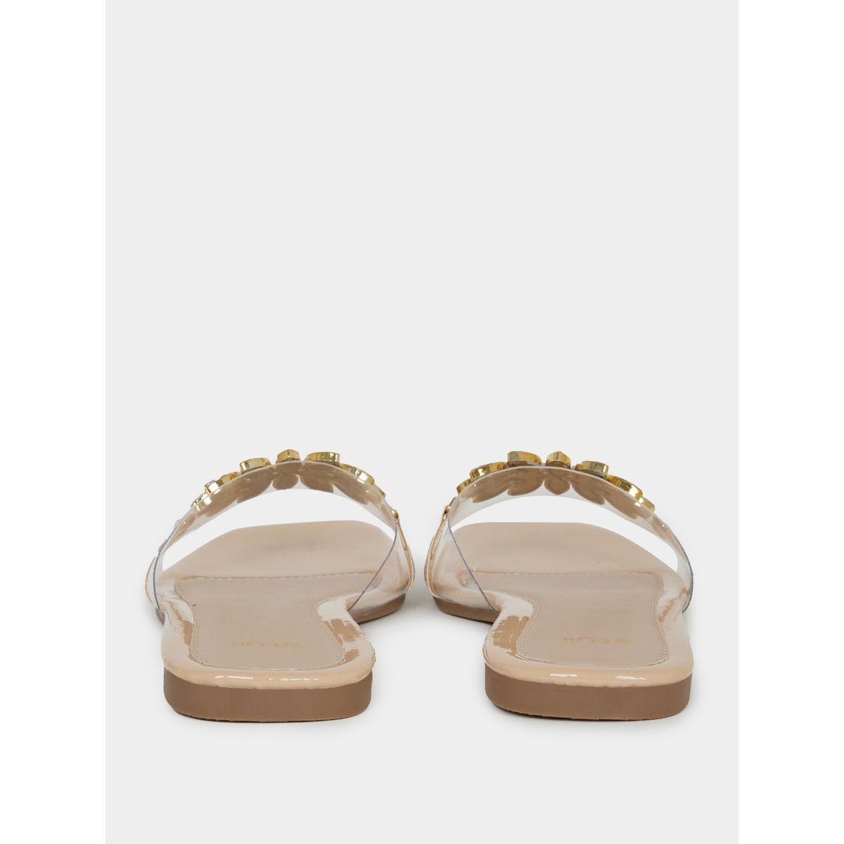 Styli Embellished Transparent Design Flat Sandals-women-shoes-sandals-flats-image-4