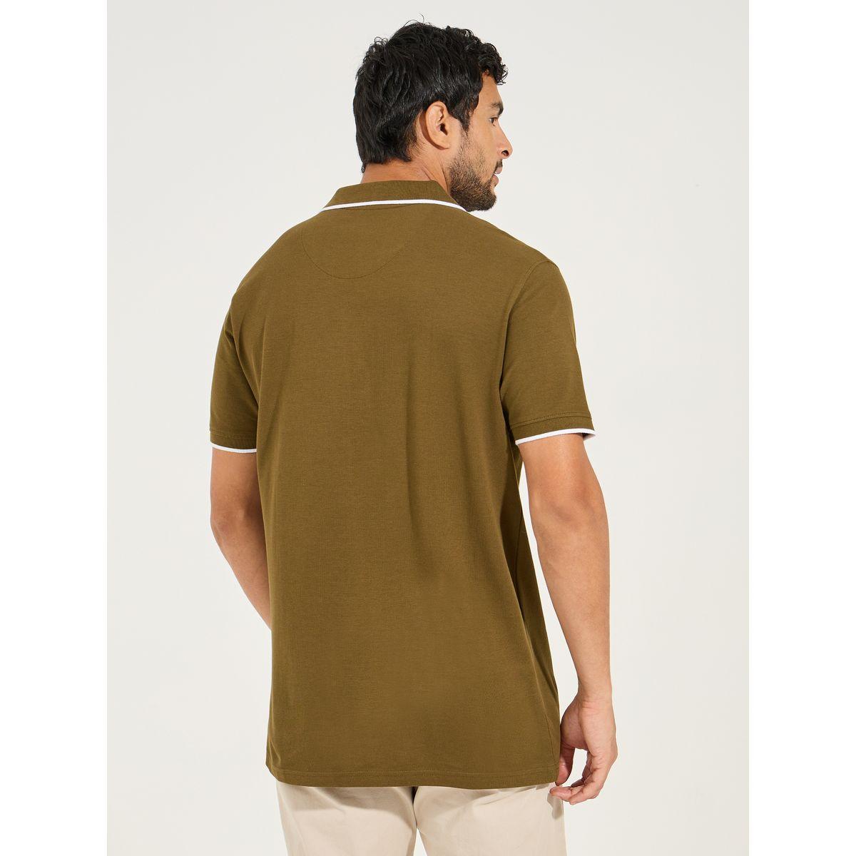 تيشيرت بياقة بولو مع حواف بتفاصيل مخططة-men-clothing-tshirtsandpolos-polos-image-4